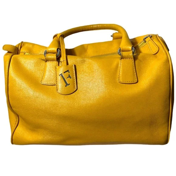 Furla Textured Mustard Speedy Bag with Dust Bag - Picture 1 of 6